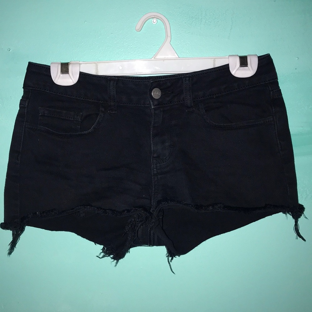 Black jean shorts